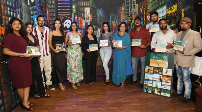 A captivating moment from the She Shore Fashion Calendar 2024 launch event in Chennai, featuring celebrity fashion designer Vicky Kapoor, celebrity makeup artist Jessica, and chief guest Dr. Latha Krishna.