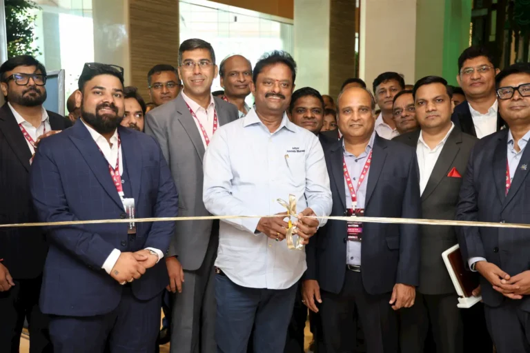 Chief guest cutting the ribbon at the grand opening of the JITO Chennai Pagariya JBN Business Conclave 2025, surrounded by committee members and participants.